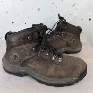 Timberland Men's Flume Brown Waterproof Mid Hiking Boots Size 7.5 | 251142